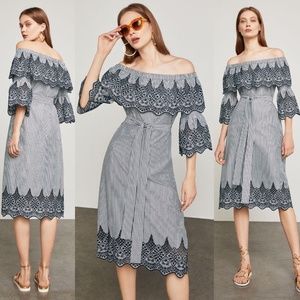 BCBGMAXAZRIA Off-The-Shoulder Embroidered Dress BN